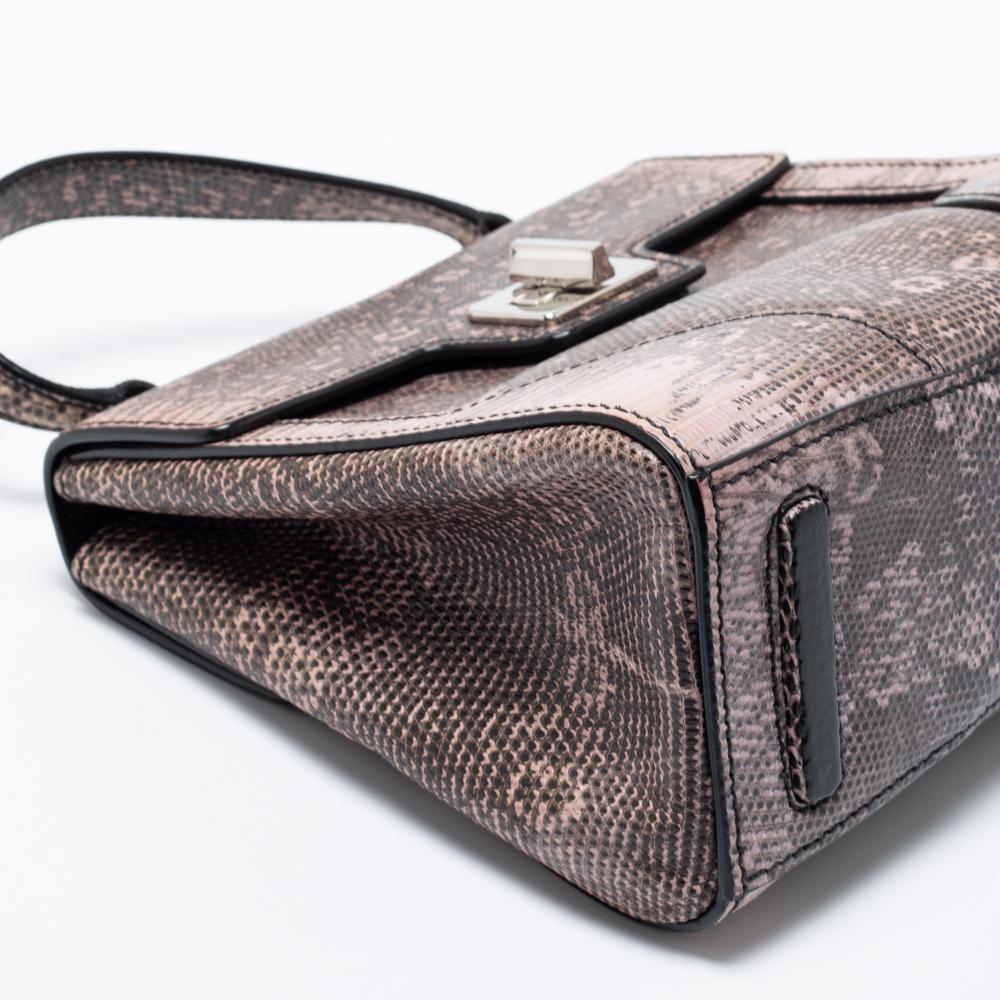Prada Brown Leather Flap Top Handle Bag 2