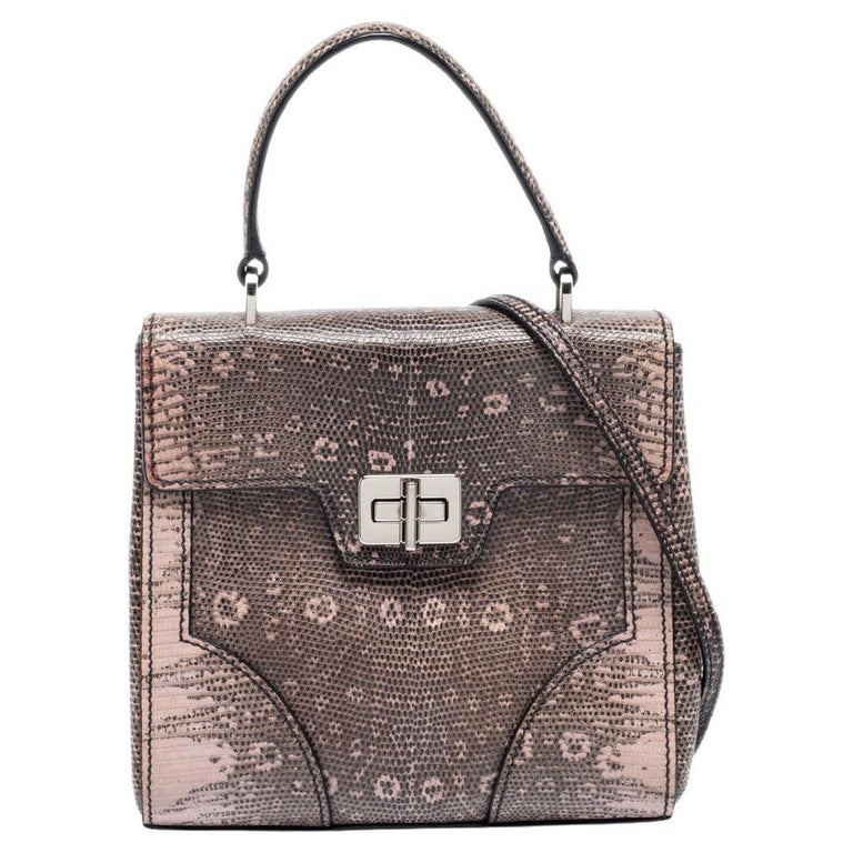 Prada Brown Leather Flap Top Handle Bag For Sale at 1stDibs