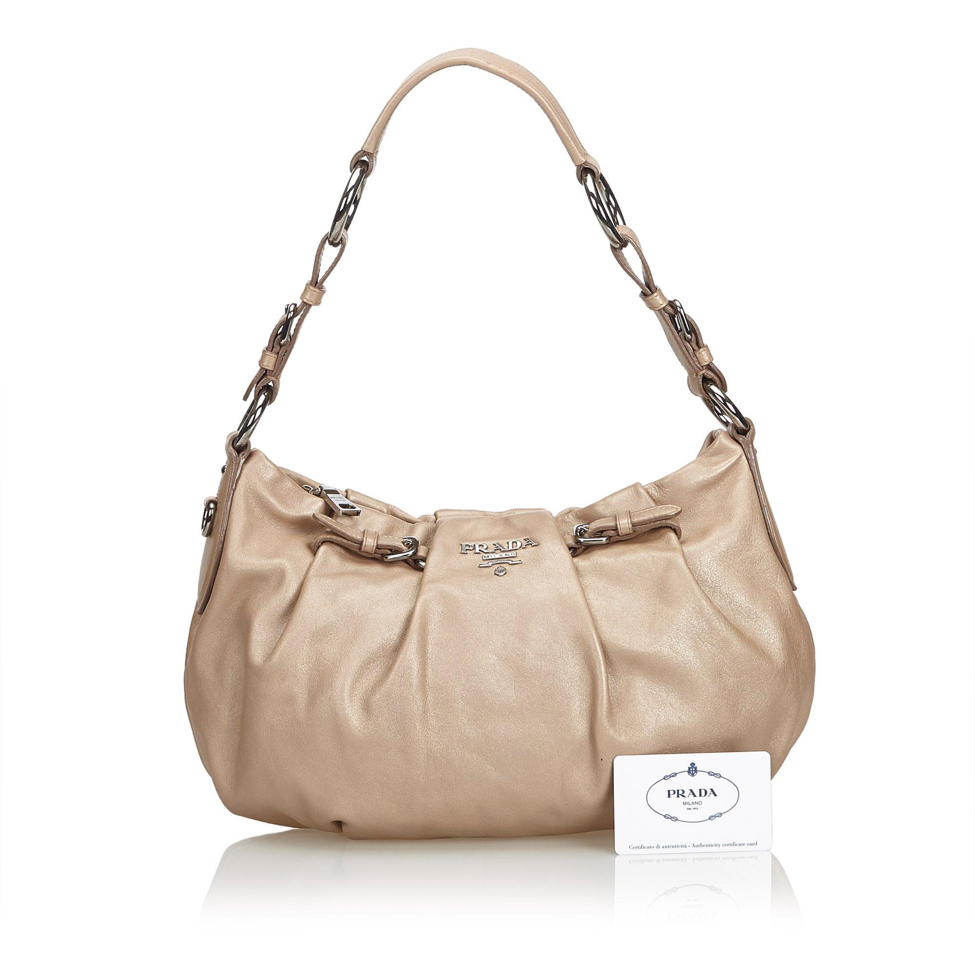 Prada Brown Leather Hobo Bag 9