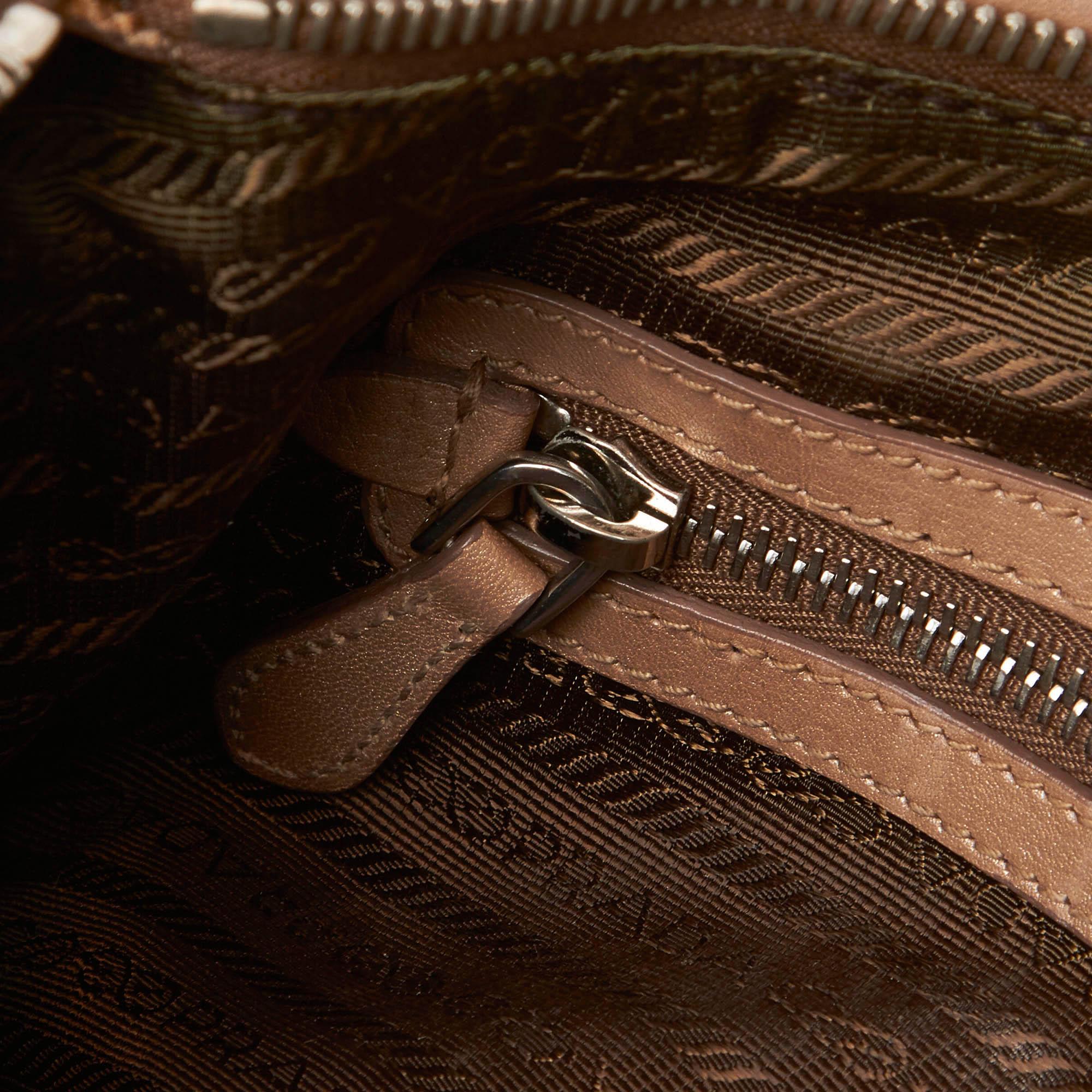 Prada Brown Leather Hobo Bag 4