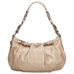 Prada Brown Leather Hobo Bag