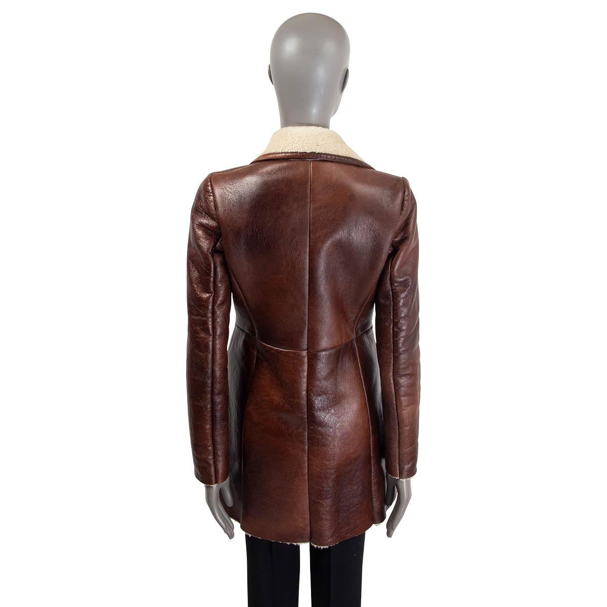 brown leather peacoat