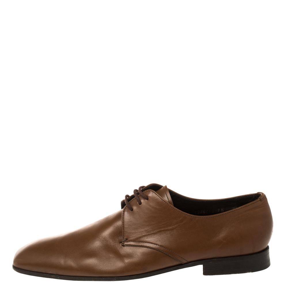 Prada Brown Leather Lace Up Oxfords Size 41.5 1