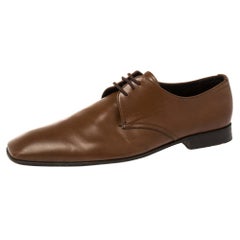 Prada Brown Leather Lace Up Oxfords Size 41.5