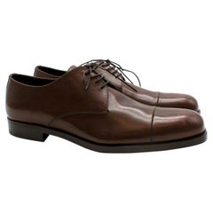 Prada Brown Leather Lace-up Shoes - Us size 9.5
