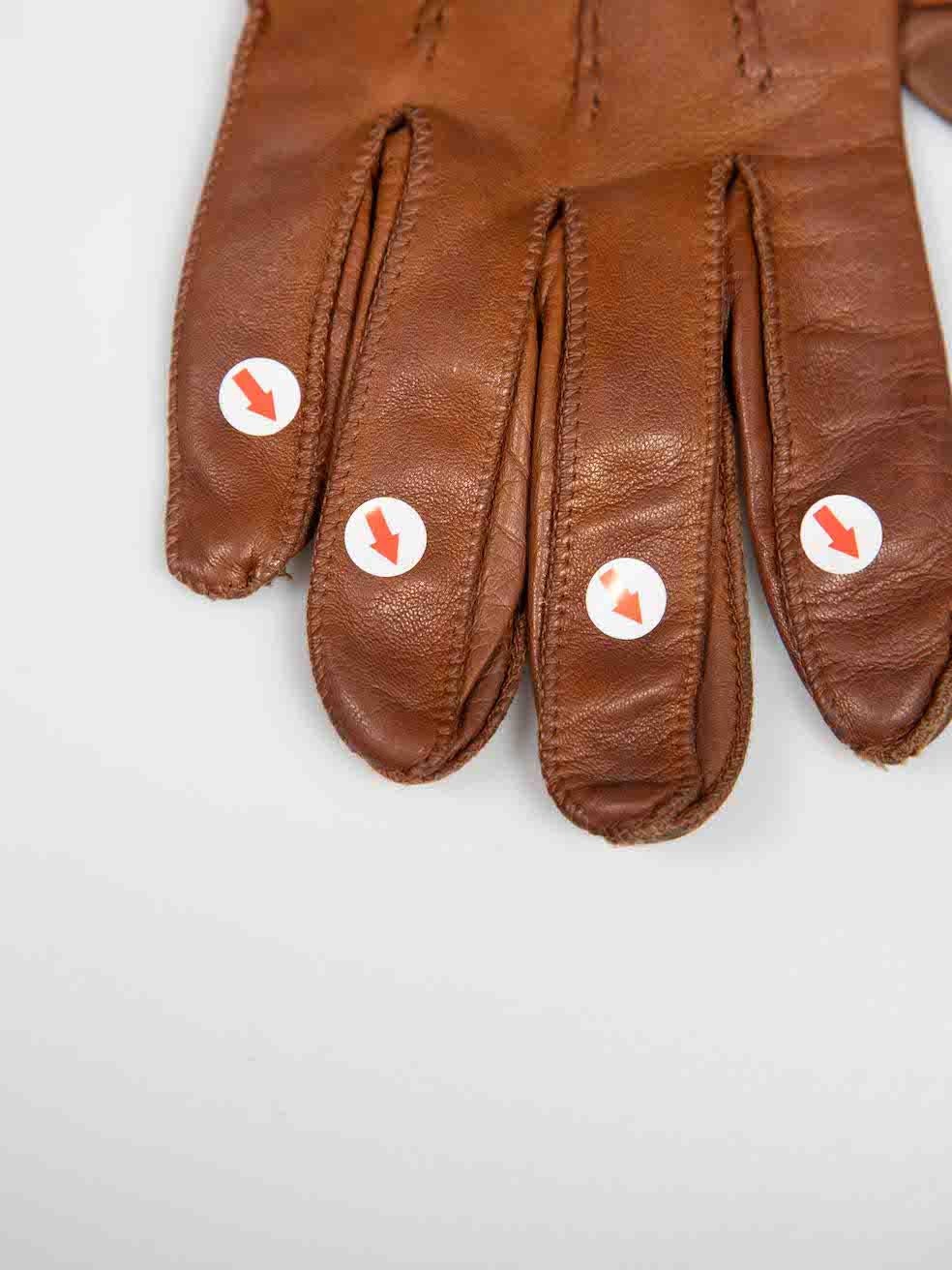 Women's Prada Brown Leather Long Gloves For Sale