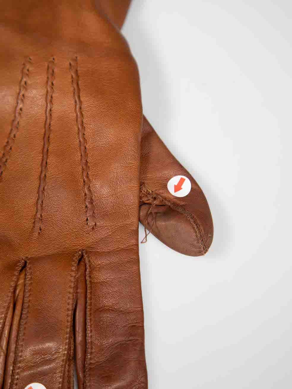 Prada Brown Leather Long Gloves For Sale 1