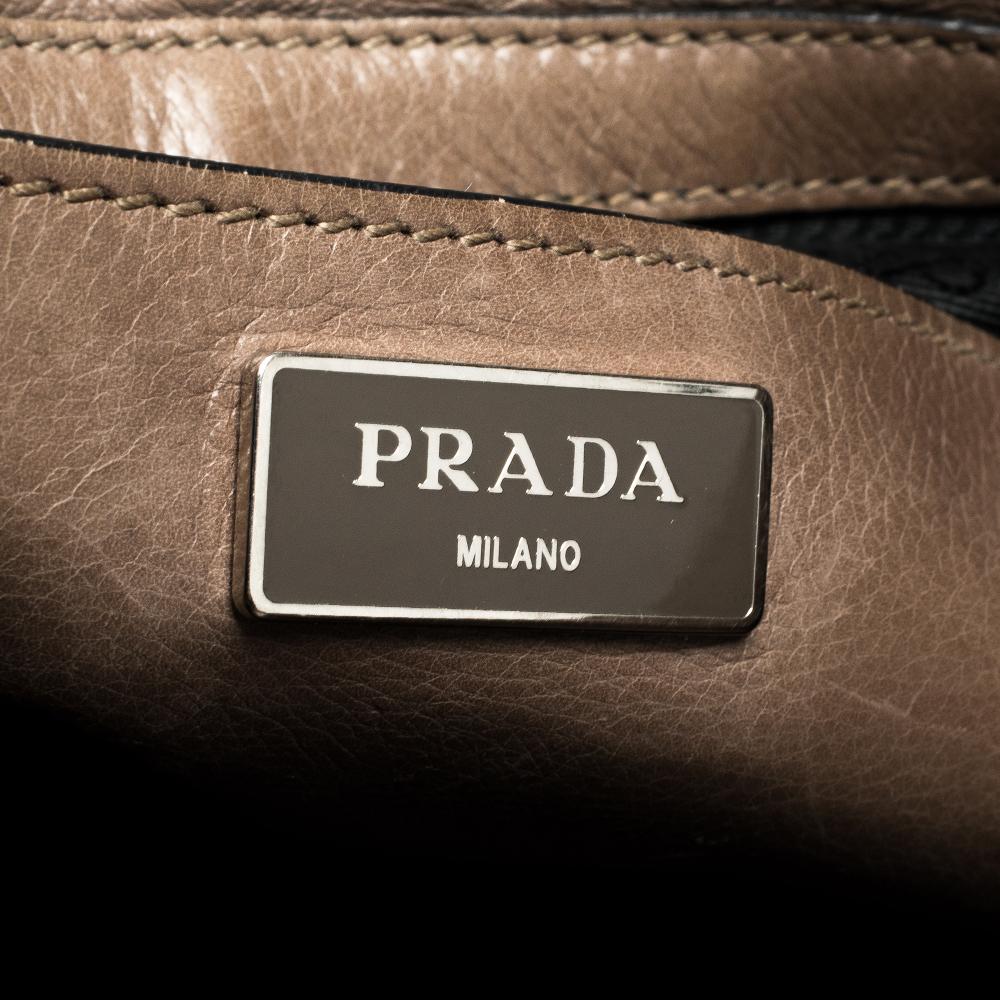 Prada Brown Leather Medium Twin Pocket Double Handle Tote 2