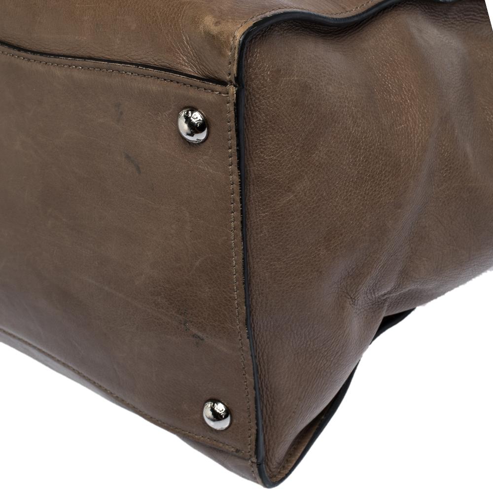 Prada Brown Leather Medium Twin Pocket Double Handle Tote 5