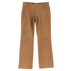 Prada Brown Leather Pants 40