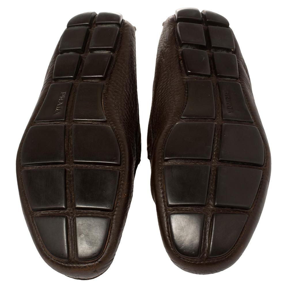 Prada Brown Leather Penny Loafers Size 42 1