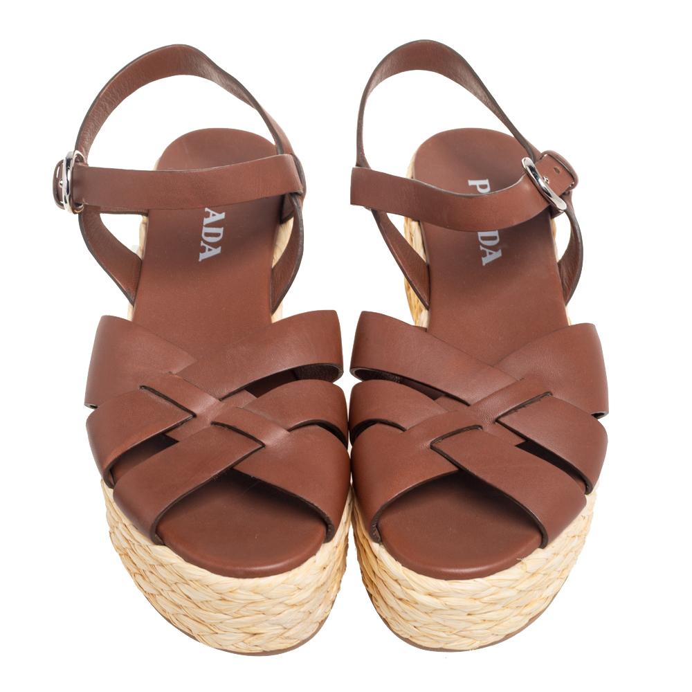 Prada platform espadrille sandal top