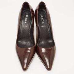 Prada Brown Leather Pointed Toe Pumps Size 37