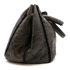 Prada Brown Leather Shearling Tote Bag
