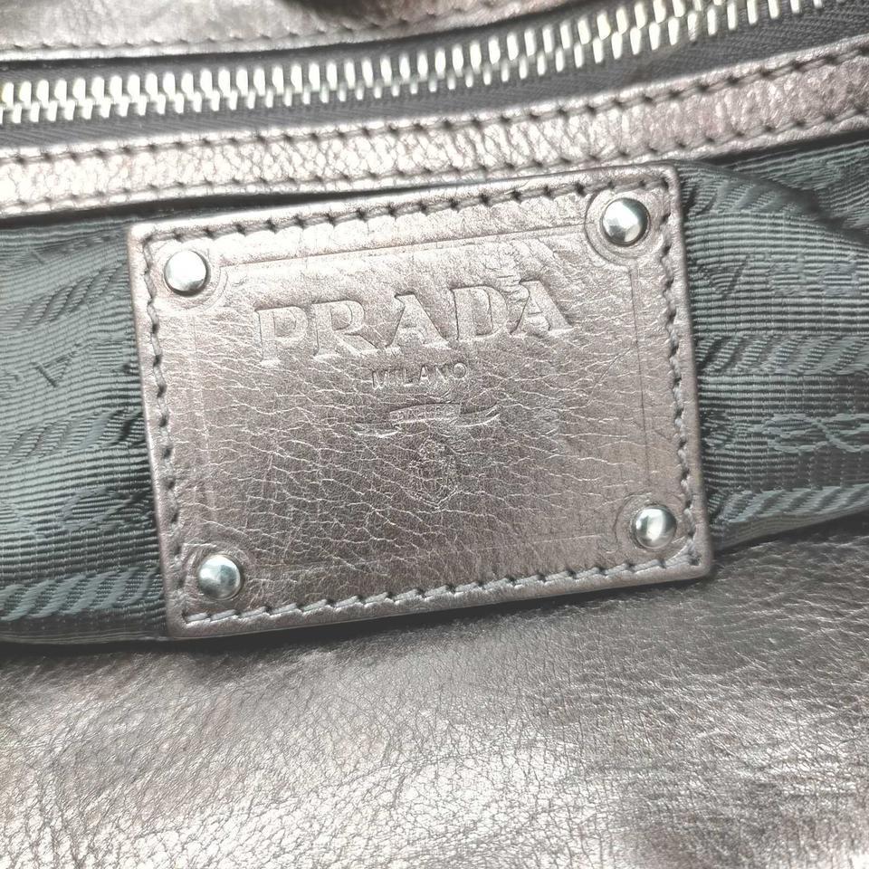 Prada Brown Leather Shopper Tote Bag 863019 For Sale 5