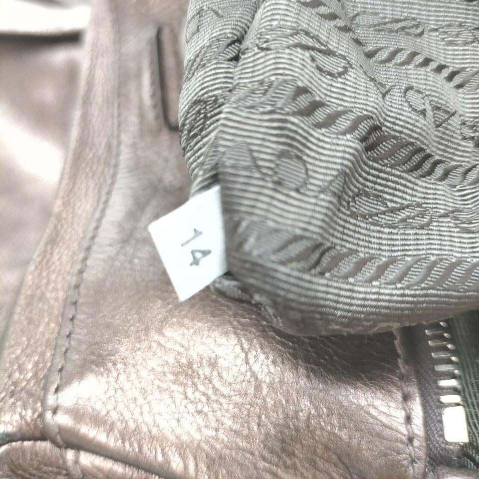 Prada Brown Leather Shopper Tote Bag 863019 For Sale 6