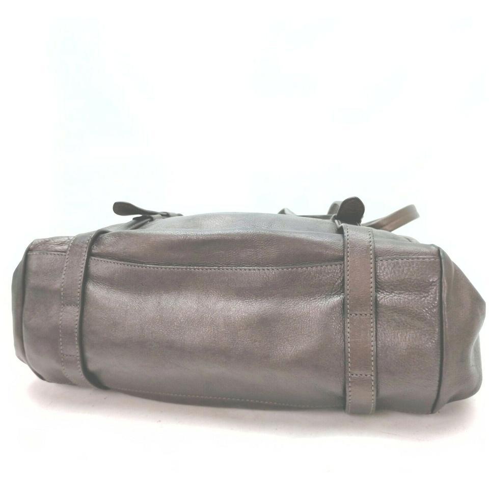 Prada Brown Leather Shopper Tote Bag 863019 For Sale 2