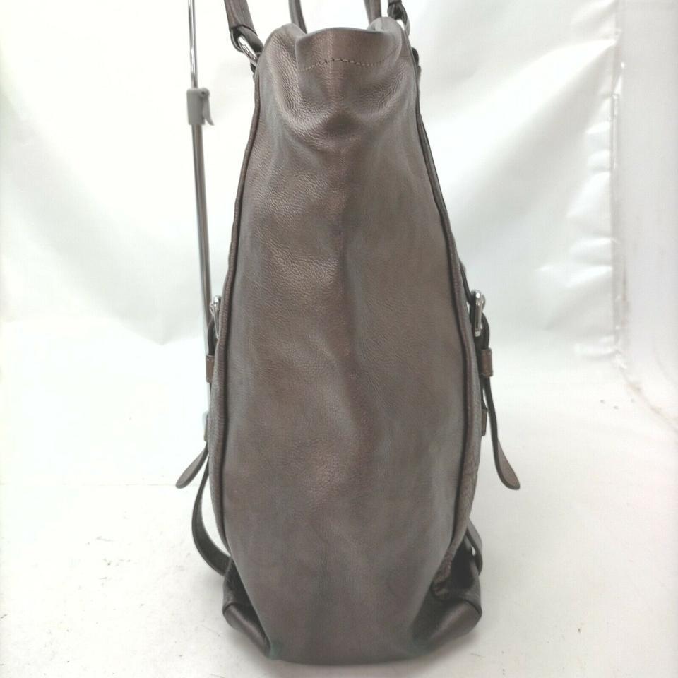 Prada Brown Leather Shopper Tote Bag 863019 For Sale 3