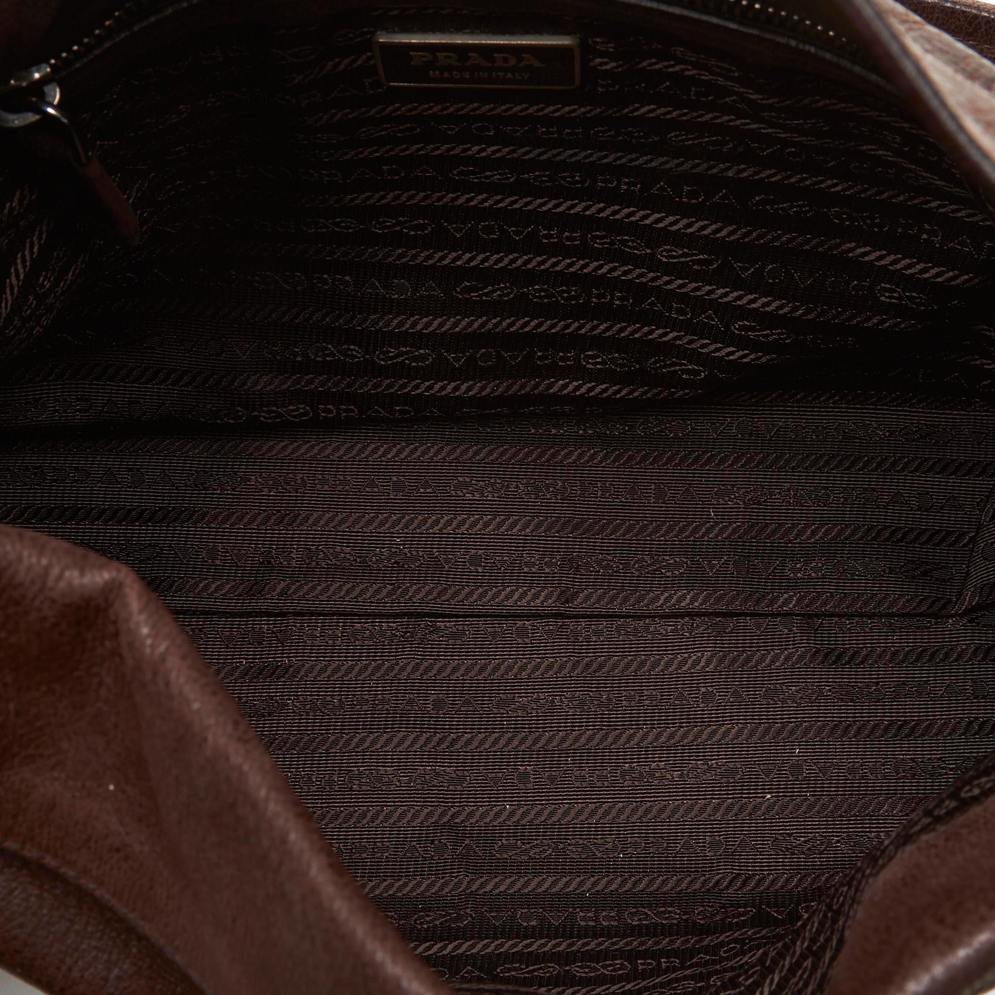 Women's Prada Brown Leather Shoulder Bag