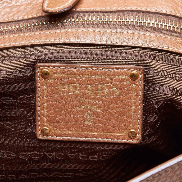 Prada Brown Leather Shoulder Bag at 1stDibs