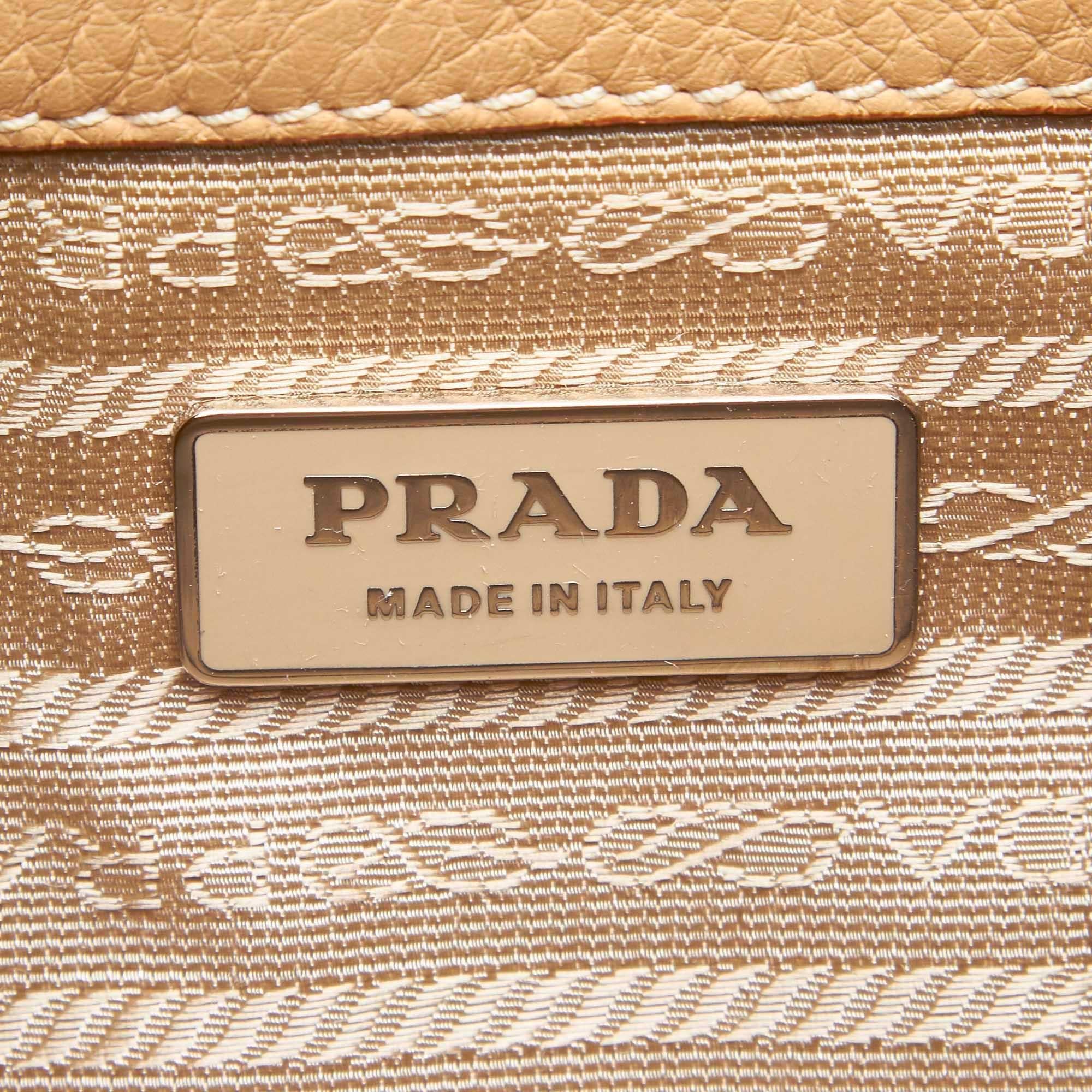 Prada Brown Leather Shoulder Bag 2