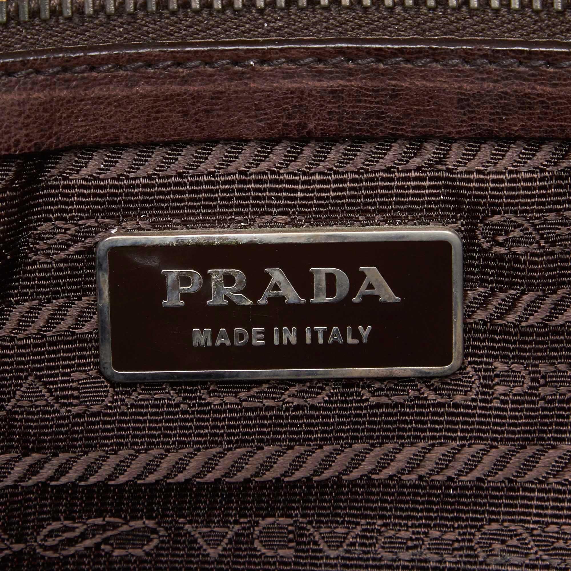 Prada Brown Leather Shoulder Bag 1