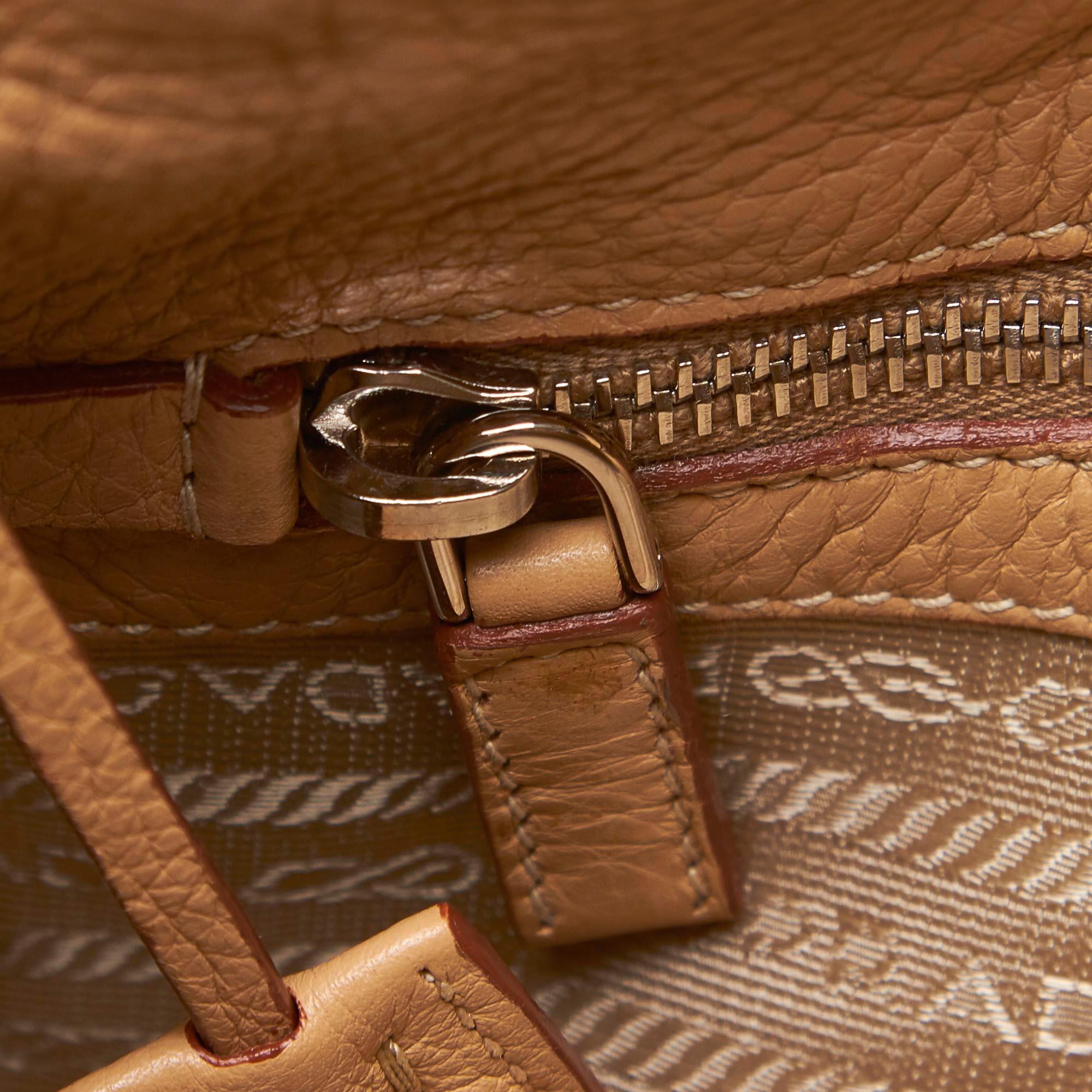 Prada Brown Leather Shoulder Bag 3
