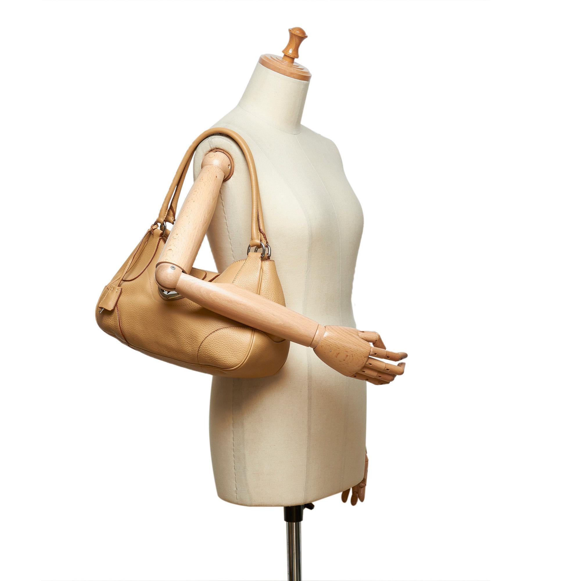 Prada Brown Leather Shoulder Bag 4