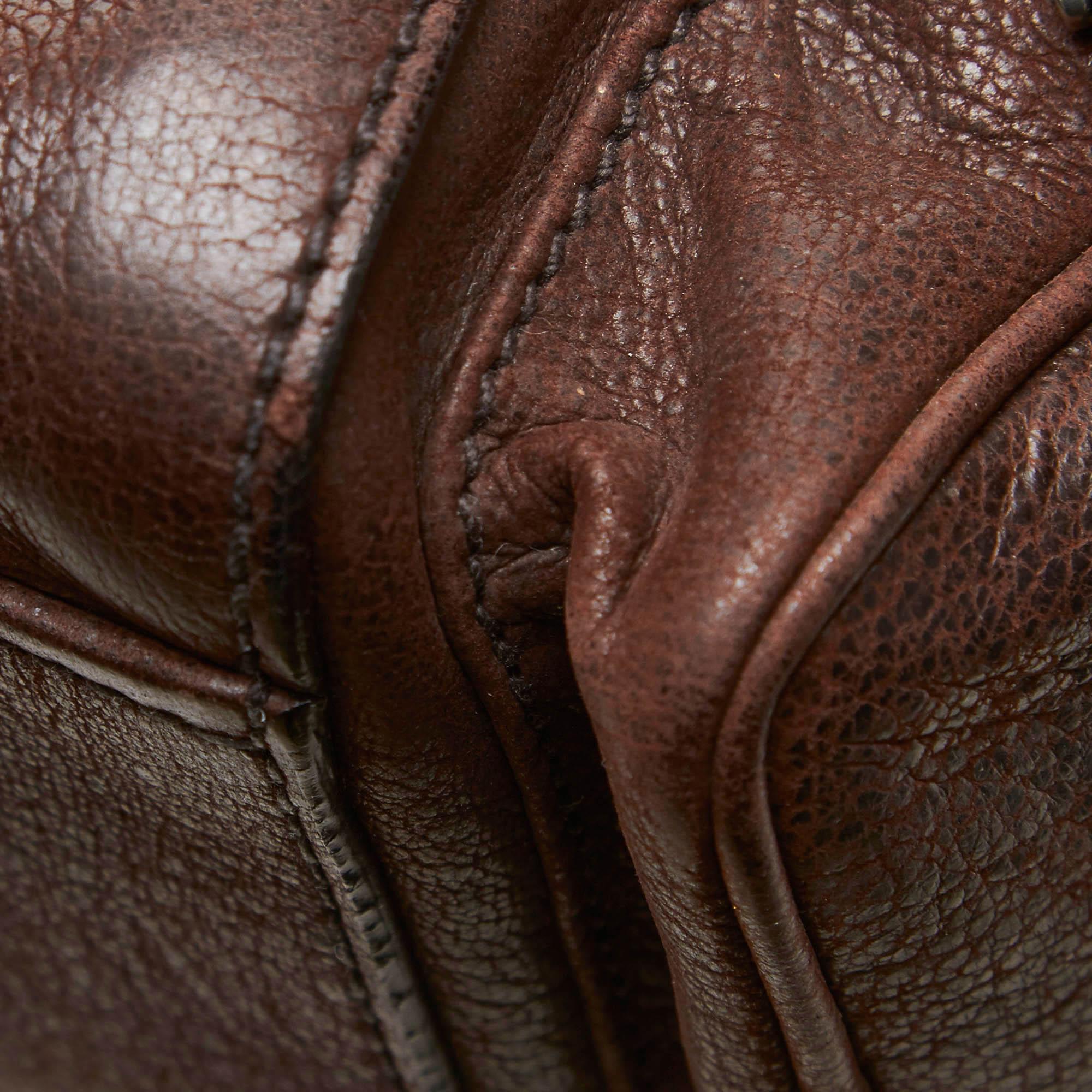 Prada Brown Leather Shoulder Bag 3