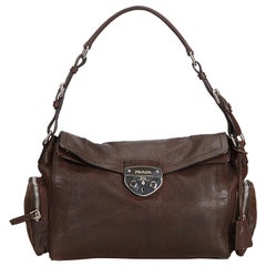 Prada Brown Leather Shoulder Bag