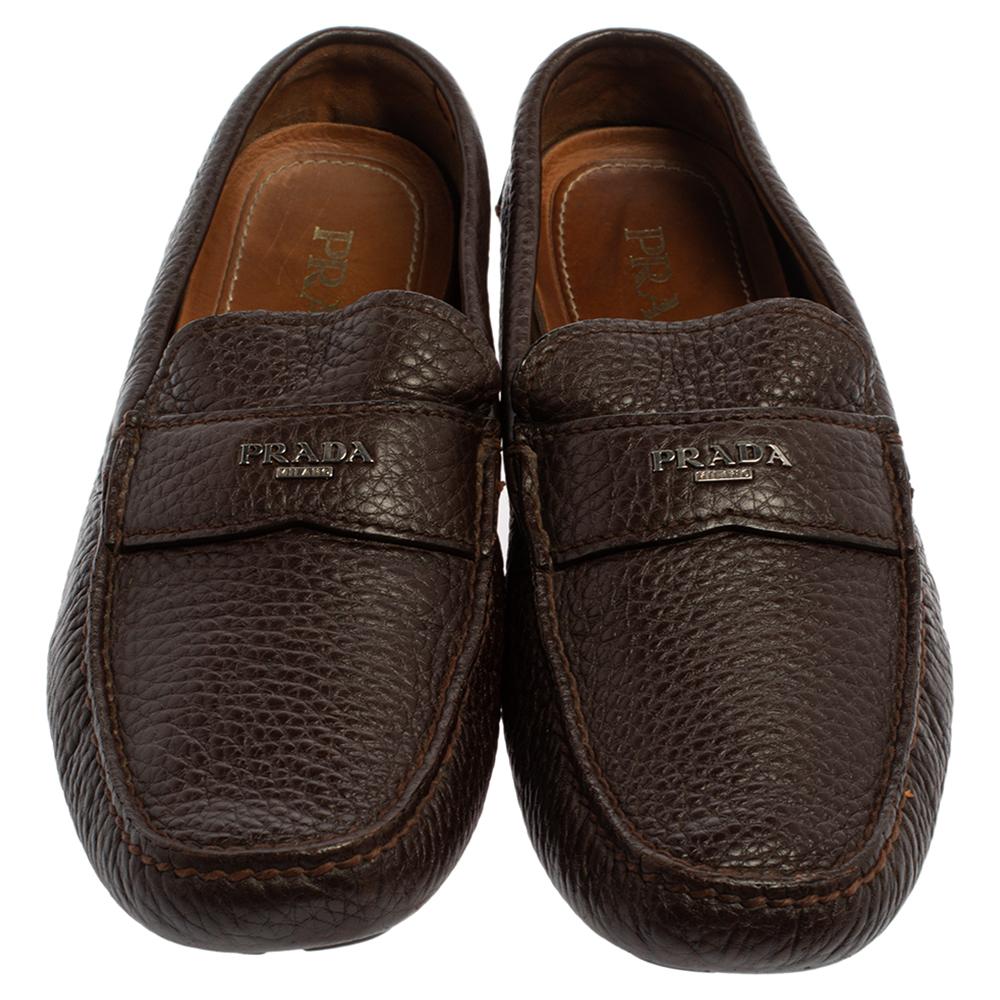 brown prada loafers