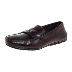 Prada Brown Leather Slip On Loafers Size 43