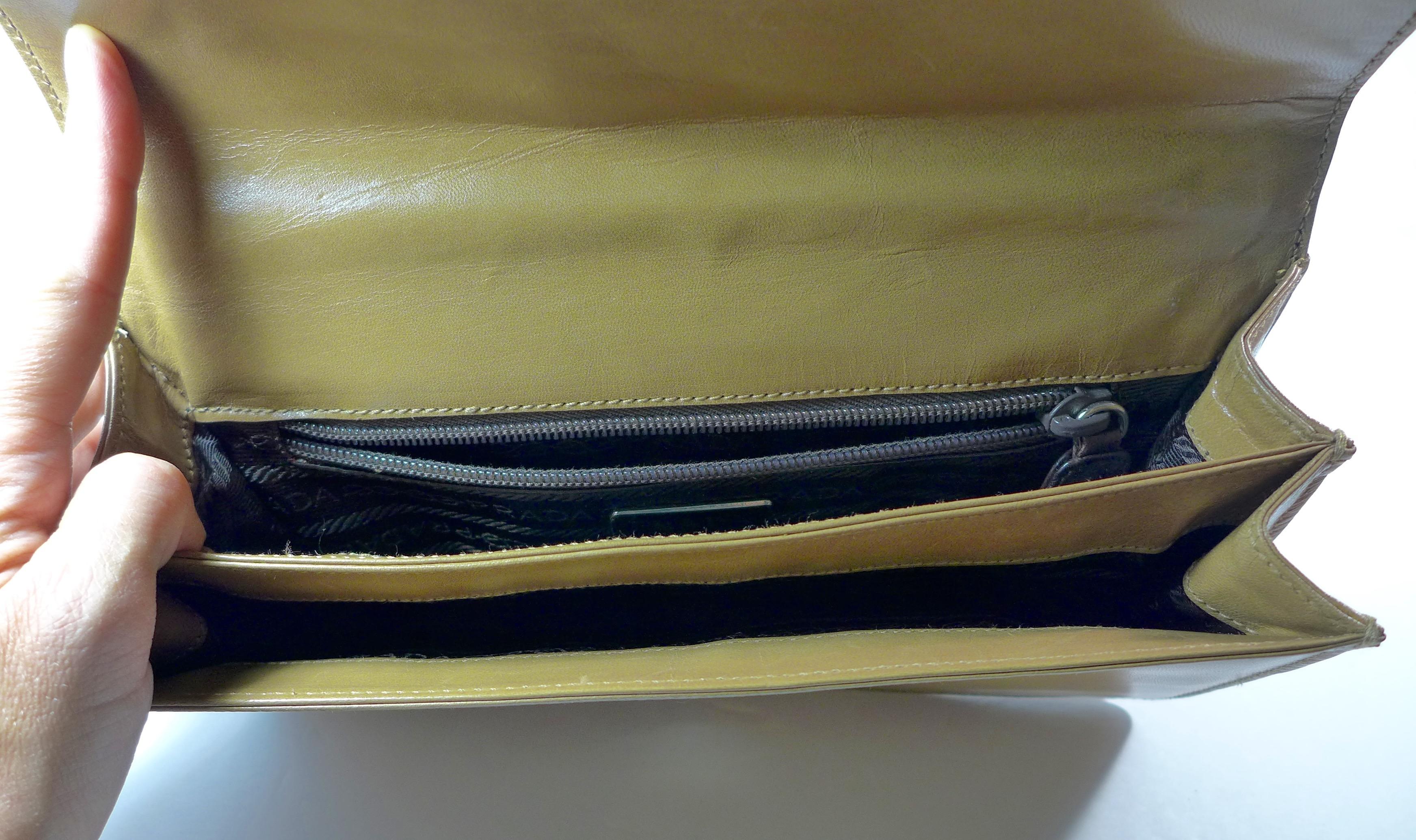 PRADA Brown Leather Stripe Handbag 3