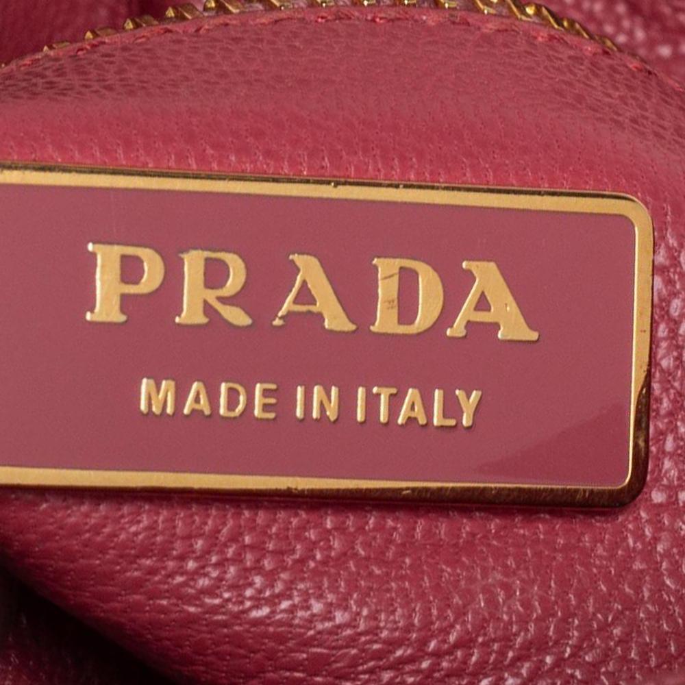 Prada Brown Leather Tassel Chain Shoulder Bag 1