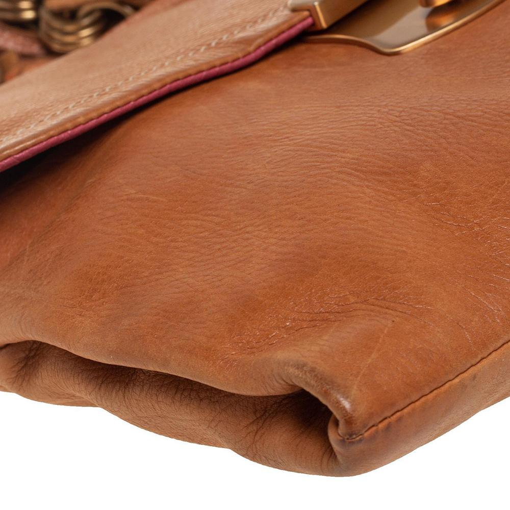 Prada Brown Leather Tassel Chain Shoulder Bag 3
