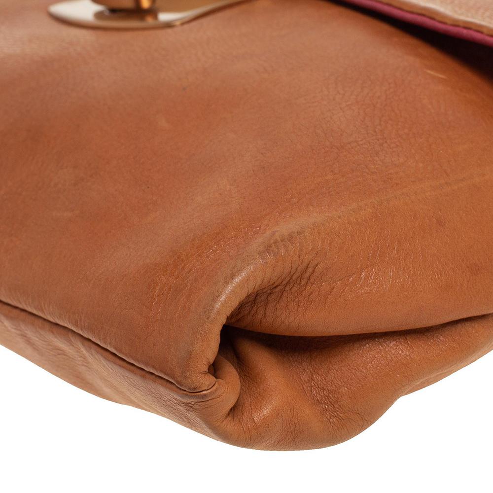 Prada Brown Leather Tassel Chain Shoulder Bag 4