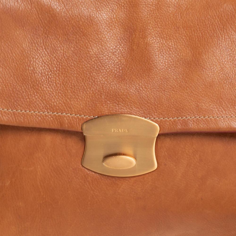 Prada Brown Leather Tassel Chain Shoulder Bag 5
