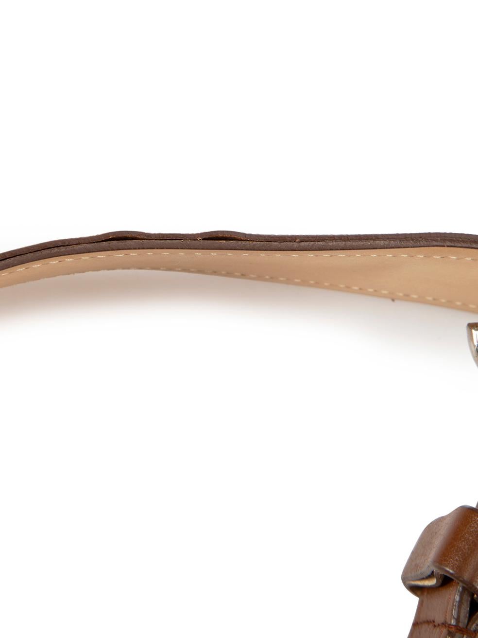 Prada Brown Leather Wide Belt For Sale 1