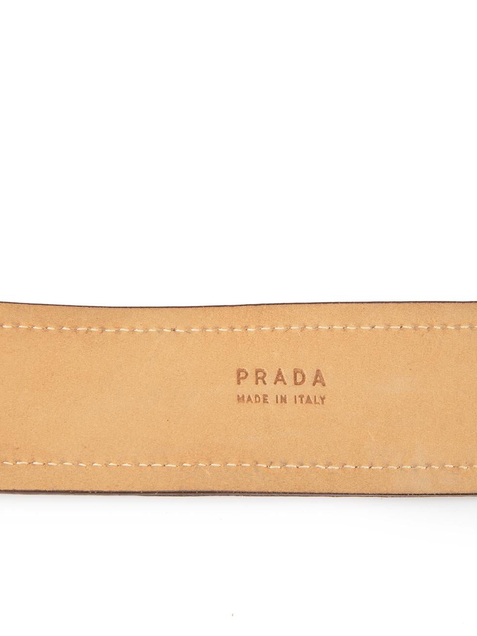 Prada Brown Leather Wide Belt For Sale 3