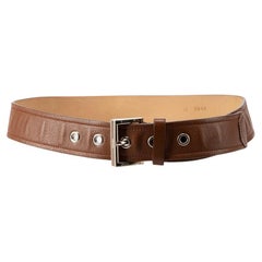 Prada Brown Leather Wide Belt