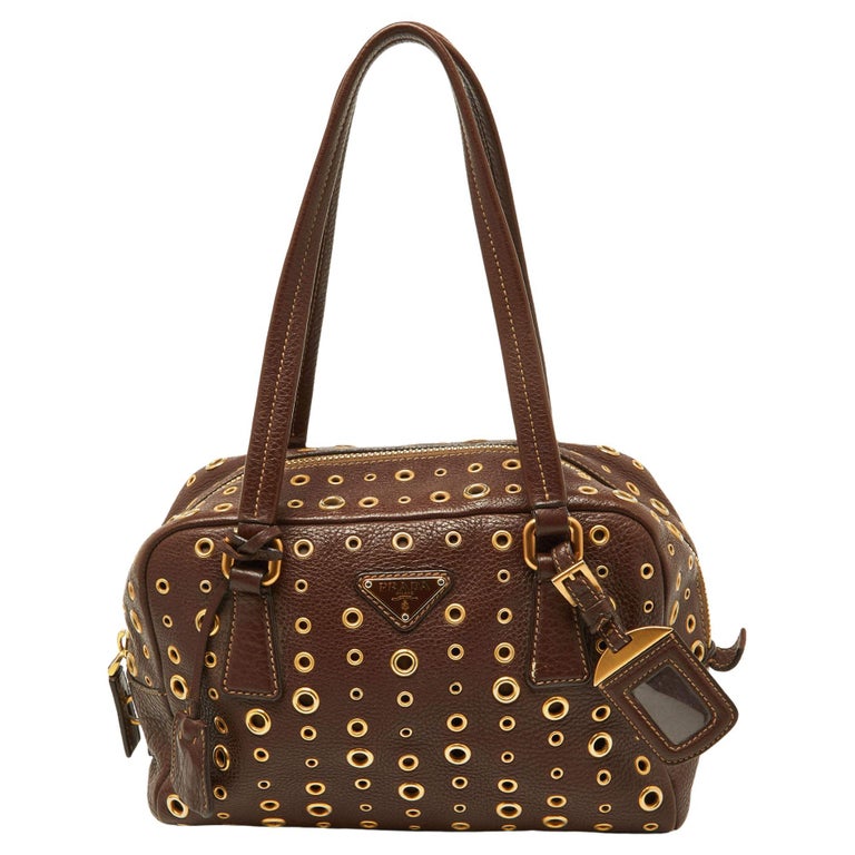 brown leather prada purse