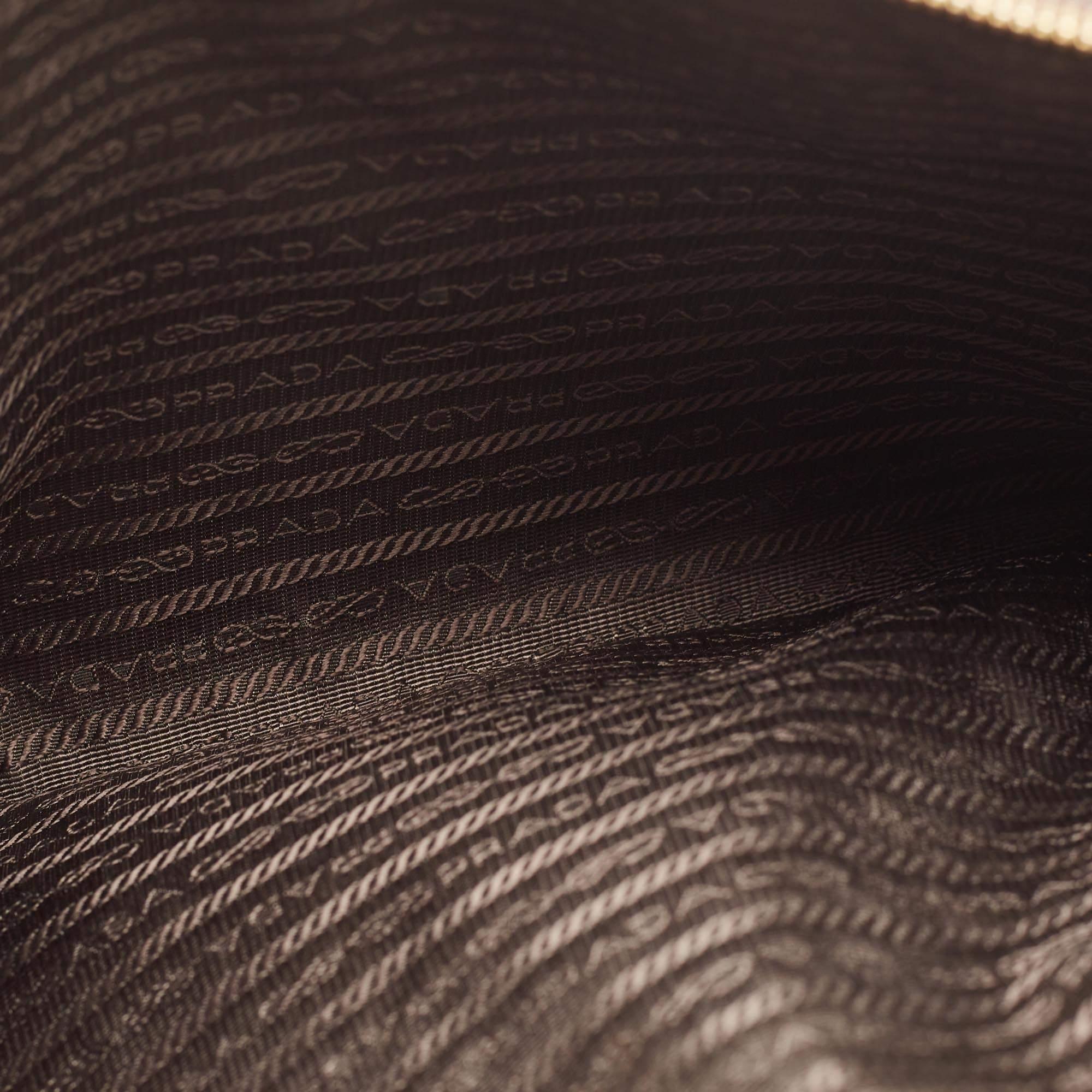 Prada Brown Marble Effect Patent Leather Medium Double Zip Tote 6