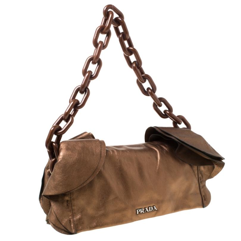 prada ruffle shoulder bag