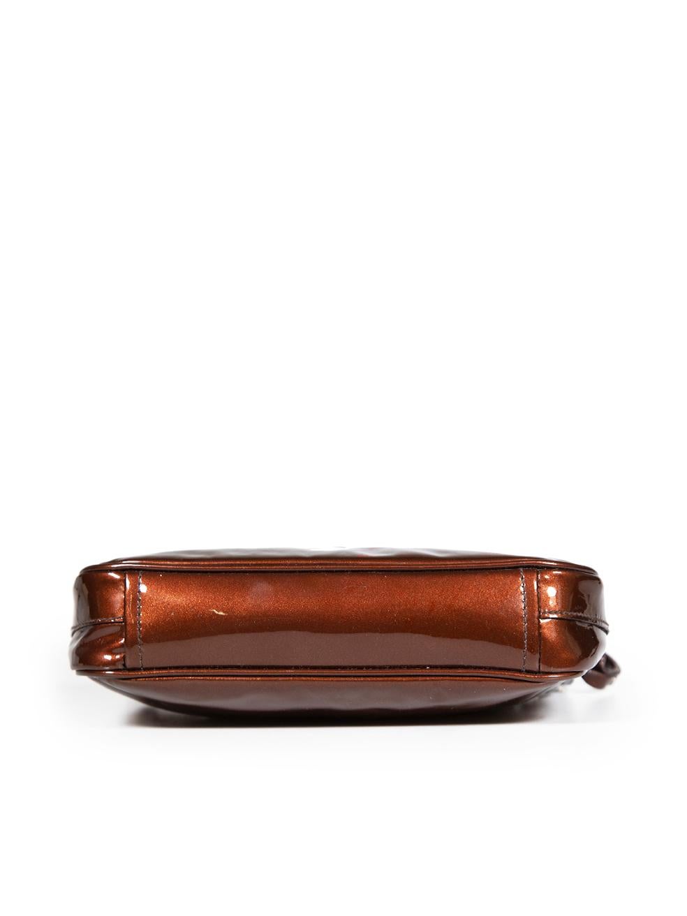 Women's Prada Brown Metallic Patent Tassel Detail Bag