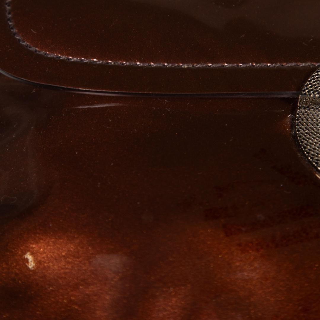 Prada Brown Metallic Patent Tassel Detail Bag 1