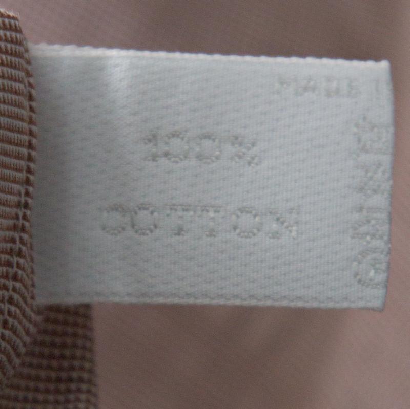 Prada Brown Micro Houndstooth Cotton Long Sleeve Shirt S In Excellent Condition In Dubai, Al Qouz 2