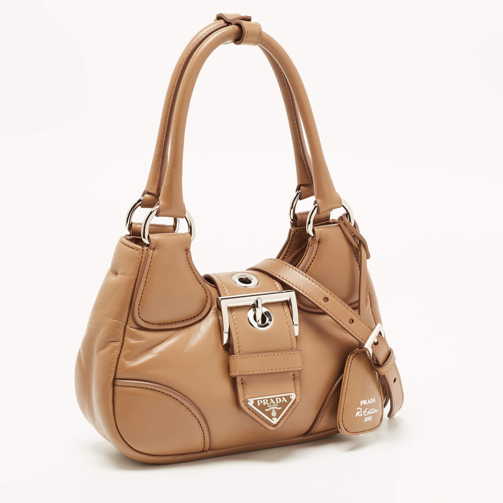 Women's Prada Brown Moon Padded Leather Re-edition 2002 Bag