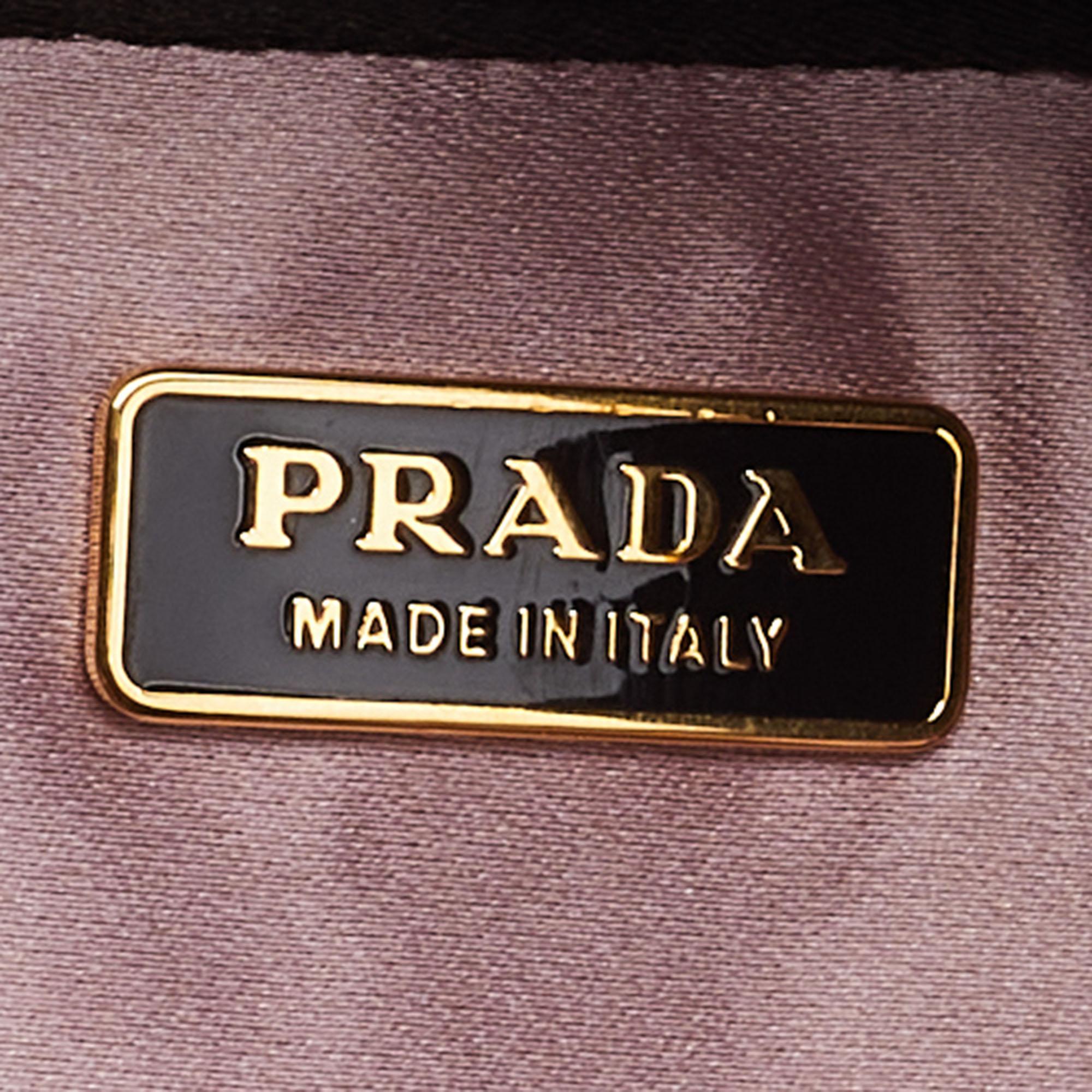 Women's Prada Brown Nappa Gaufre Leather Clutch