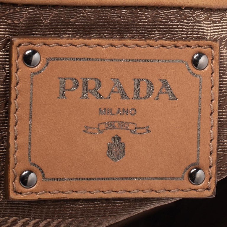 Prada Brown Nappa Gaufre Leather Flap Shoulder Bag at 1stDibs
