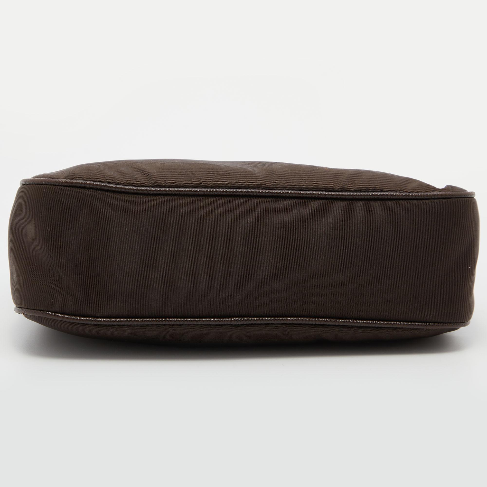Prada Brown Nylon and Leather Re-Edition 2005 Shoulder Bag 1